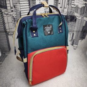 Сумка - рюкзак для мамы Baby Mo с USB /  Цветотерапия, качество, стиль цвет MIX 3.0 с карабином и креплением