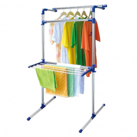 Двухуровневая вешалка (стойка-сушилка) для одежды Multi-Purpose Drying Rack, Stainless Steel напольная,