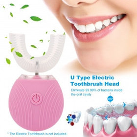 Ультразвуковая электрическая отбеливающая зубная щетка Toothbrush Cold Light Whitening Розовый
