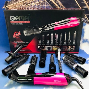 Уценка Фен мультистайлер GEMEI GM-4835 10в1 / воздушный стайлер для волос Розовый (мятая коробка) - фото 1 - id-p179625172