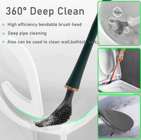 Ершик из эластичного силикона VIP Brush Туалетная плоская щетка для чистки унитаза Зеленый - фото 1 - id-p162399516
