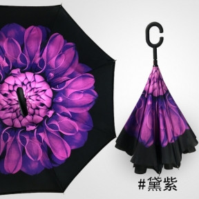 Зонт наоборот UnBrella (антизонт). Подбери свою расцветку настроения Фиолетовый цветок - фото 1 - id-p179625285