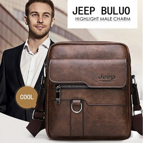 NEW Мужская сумка мессенджер Jeep Buluo Темно-коричневый (плечевой ремень) - фото 1 - id-p132029616