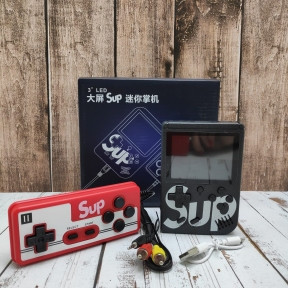 Портативная приставка с джойстиком Retro FC Game Box PLUS Sup Dendy 3 400in1 Чёрный с красным джойстиком, фото 1