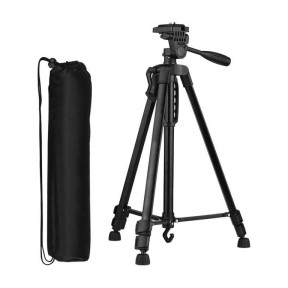 Штатив для камеры и телефона Tripod 3366 (52-140 см) с непромокаемым чехлом Чёрный - фото 1 - id-p179626955