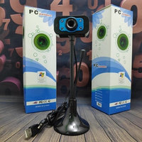 Веб-камера USB для компьютера PC camera В21 Black с микрофоном, разрешение 640х480, подсветка, длина кабеля