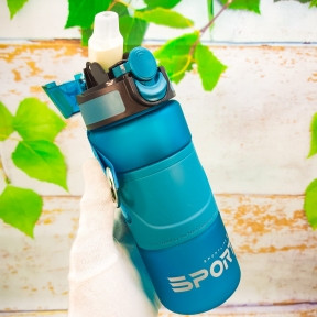 Спортивная бутылка для воды Sport Life / замок блокиратор крышки / поильник / 500 мл Бирюзовый, фото 1