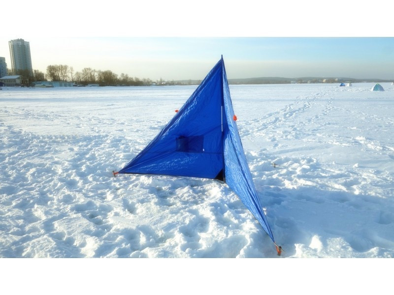 Зимнее укрытие для рыбака Пингвин Крыло 175*350 (синий) - фото 3 - id-p190186090