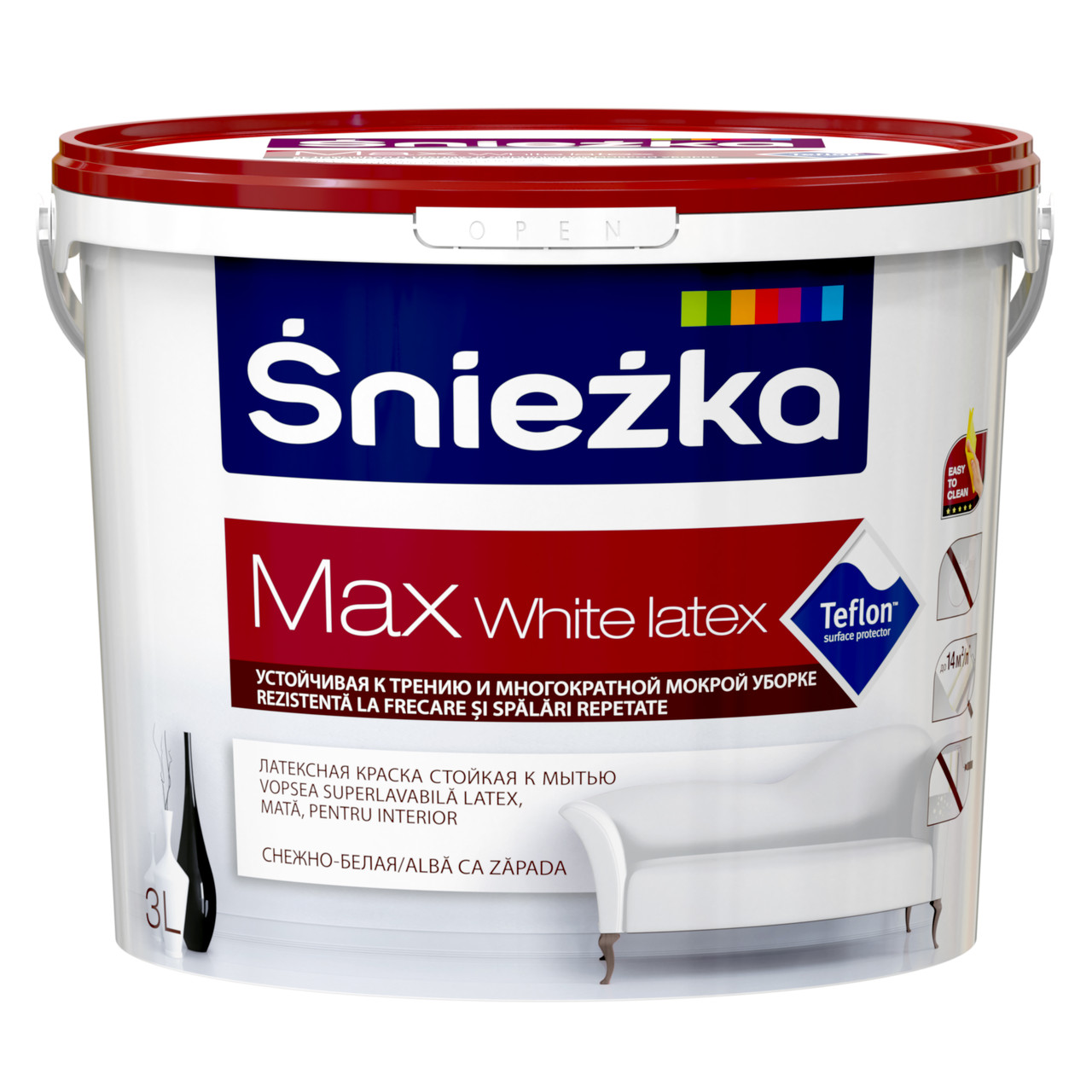 Краска SNIEZKA MAX White Latex белая 3л