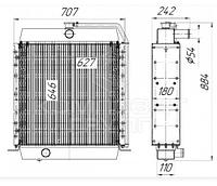 Радиатор охлаждения (водяной) Б140К.1301.2000 Амкодор 332(А/В), А-342, А-352