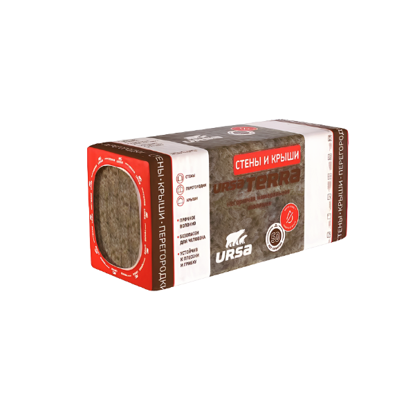 URSA TERRA 36 PN (10)-1250-610-50 Стены и крыши Плиты теплозвукоизоляционные (7,625м2)