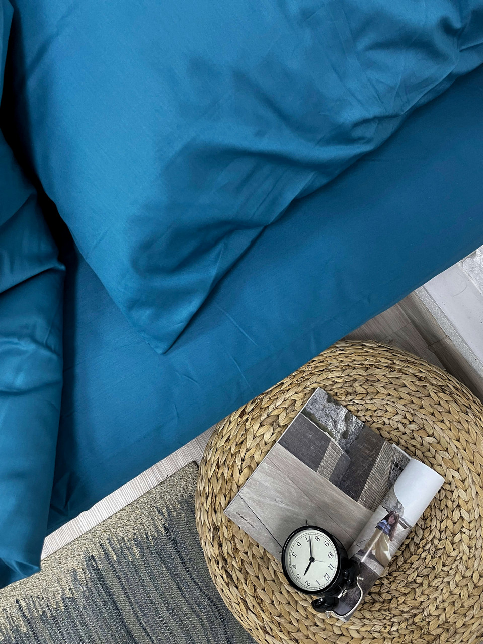Комплект постельного двуспальный евро Adelina Темно-бирюзовый - фото 10 - id-p163354877