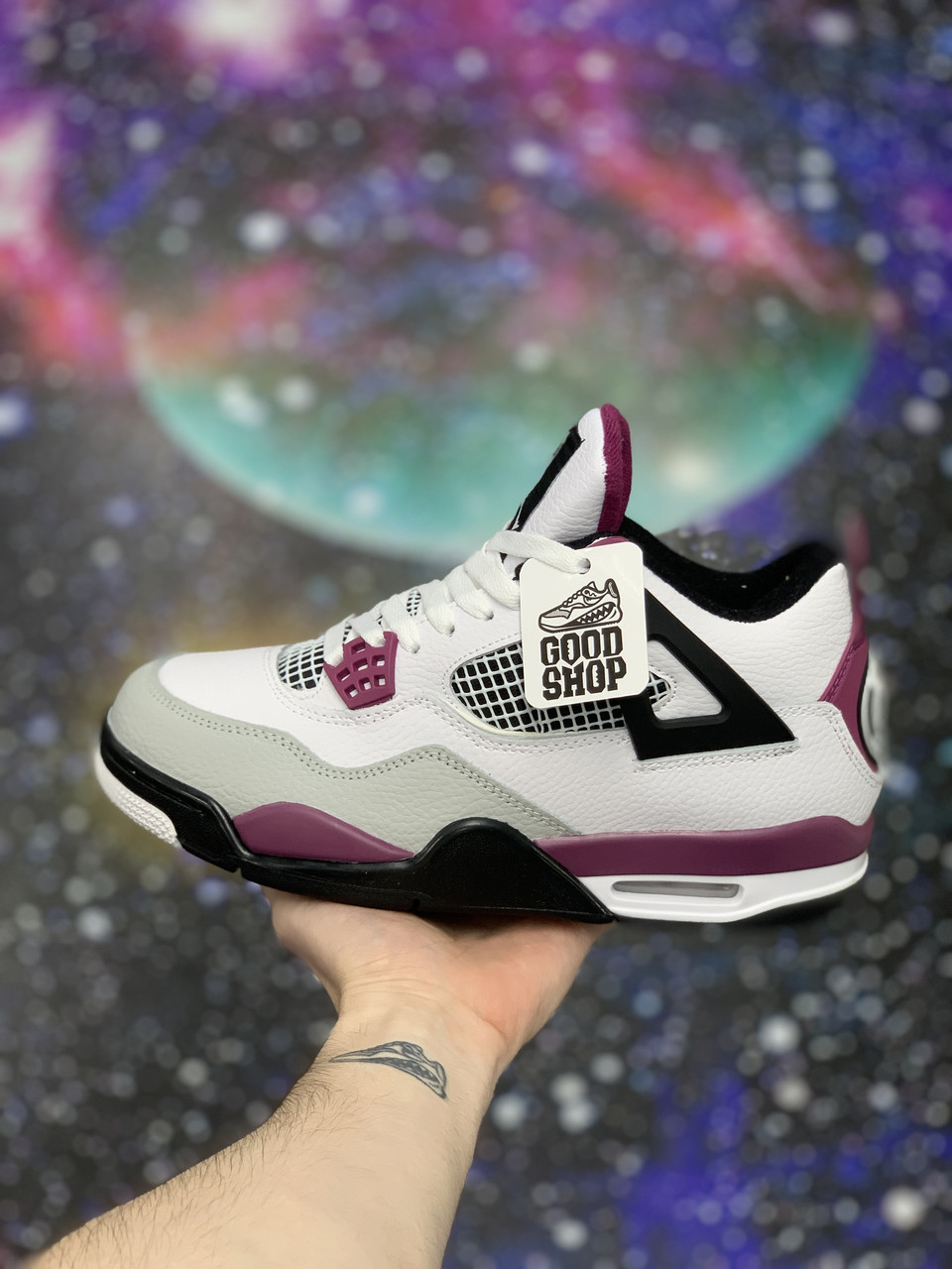 Кроссовки WTR Air Jordan 4 Retro White Grey Black PSG