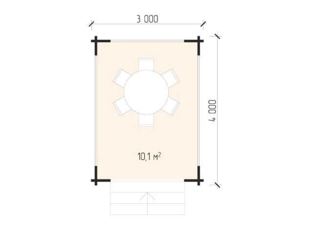 Садовая беседка из бруса 3х4 м БД-04 - фото 2 - id-p95106538