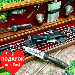 Набор для шашлыка и гриля в чемодане Царский 9 Кизляр России 16 предметов Brown Коршун