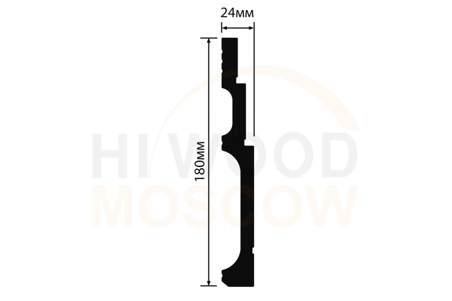 Плинтус напольный HIWOOD B180V2 180 × 24 × 2000 мм - фото 2 - id-p190201344