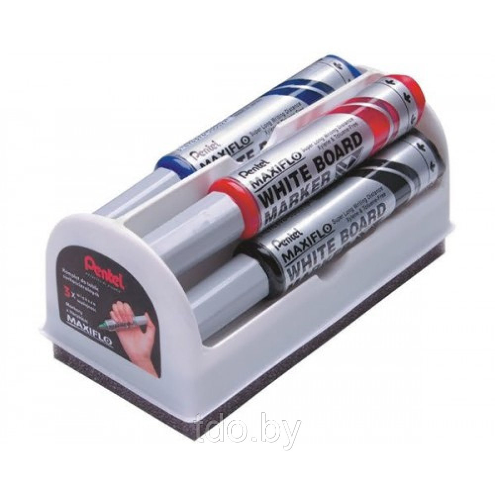Набор маркеров Maxiflo Pentel со щеткой, 2-3мм, 4цв - фото 1 - id-p190202528