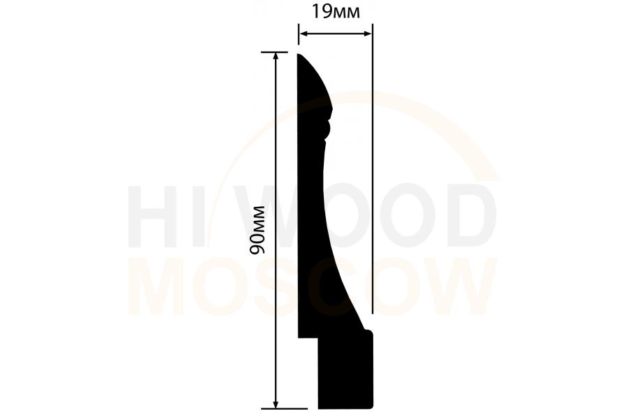 Карниз белый HIWOOD L1606 90 × 19 × 2000 мм - фото 2 - id-p190202531