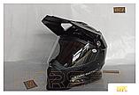 Мотошлемы Хорс-Моторс Шлем для водителей и пассажиров мотоциклов и мопедов (черный глянцевый, XL) BLD-819-7, фото 2