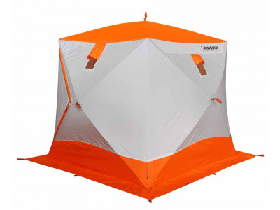 Зимняя палатка ПИНГВИН Призма Премиум Strong (1-сл) 225х215 (бело-оранжевый) - фото 2 - id-p190202792