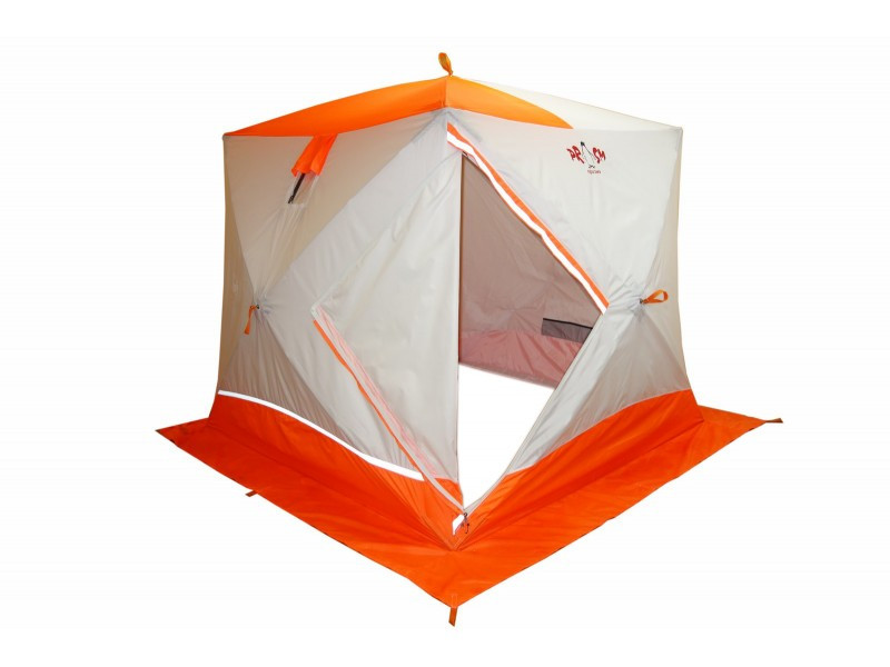 Зимняя палатка ПИНГВИН Призма Премиум Strong (2-сл) 225х215 (бело-оранжевый) - фото 3 - id-p87673593