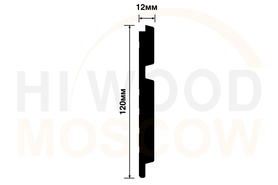 Панель из фитополимера HIWOOD LV133 BR396K 120 × 12 × 2700 мм - фото 4 - id-p190202888