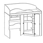 Кровать-чердак Радуга (василёк) с лестницей комодом, фото 5