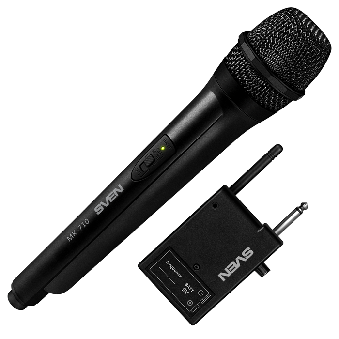 Микрофон беспроводной SVEN MK-710, черный (VHF диапазон) - фото 1 - id-p190087149