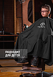 Пеньюар для парикмахера черный с неопреновым воротником REBEL BARBER Noble Black Compact Edition, фото 2