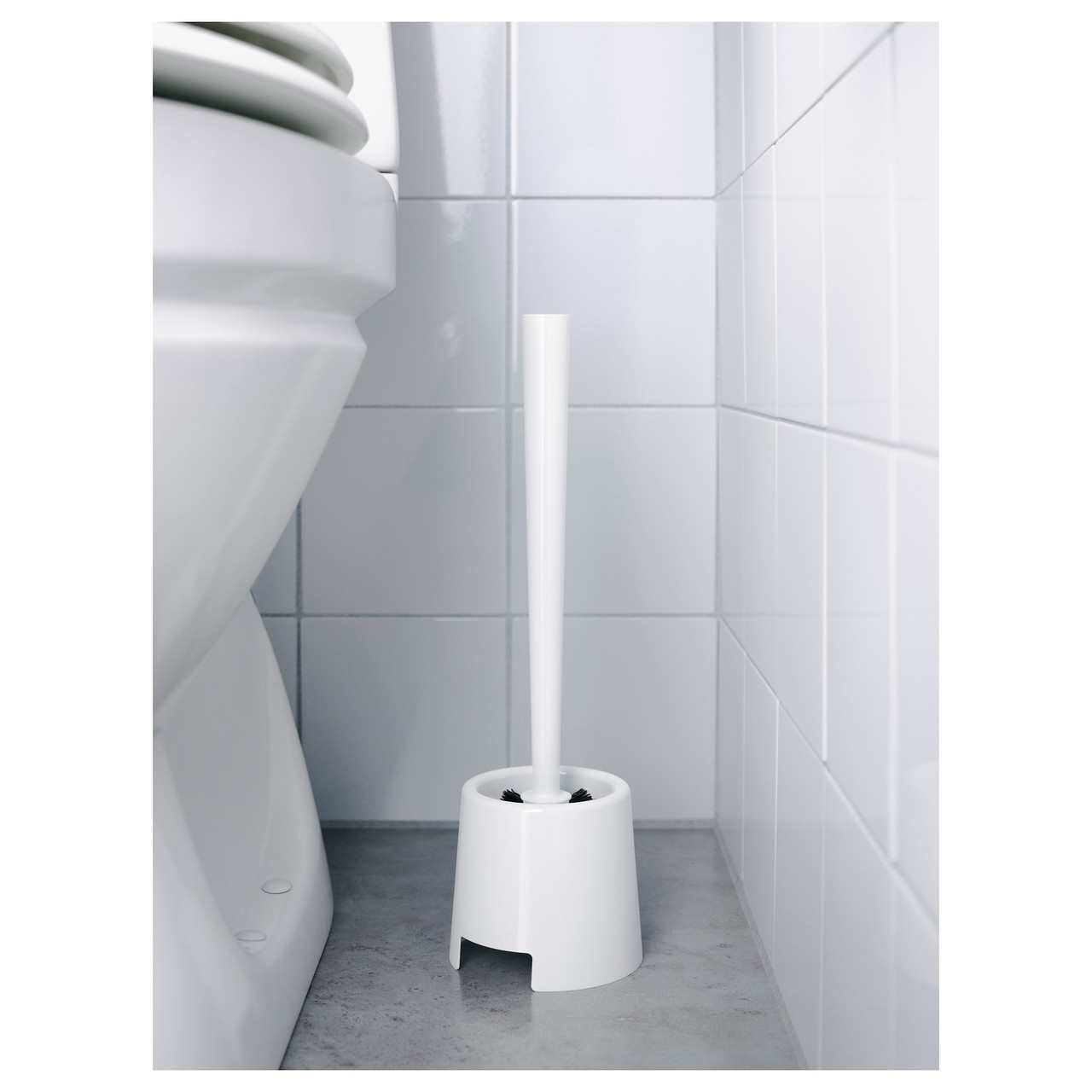 IKEA/ БОЛЬМЕН щетка для туалета/держатель, белый - фото 2 - id-p190218089