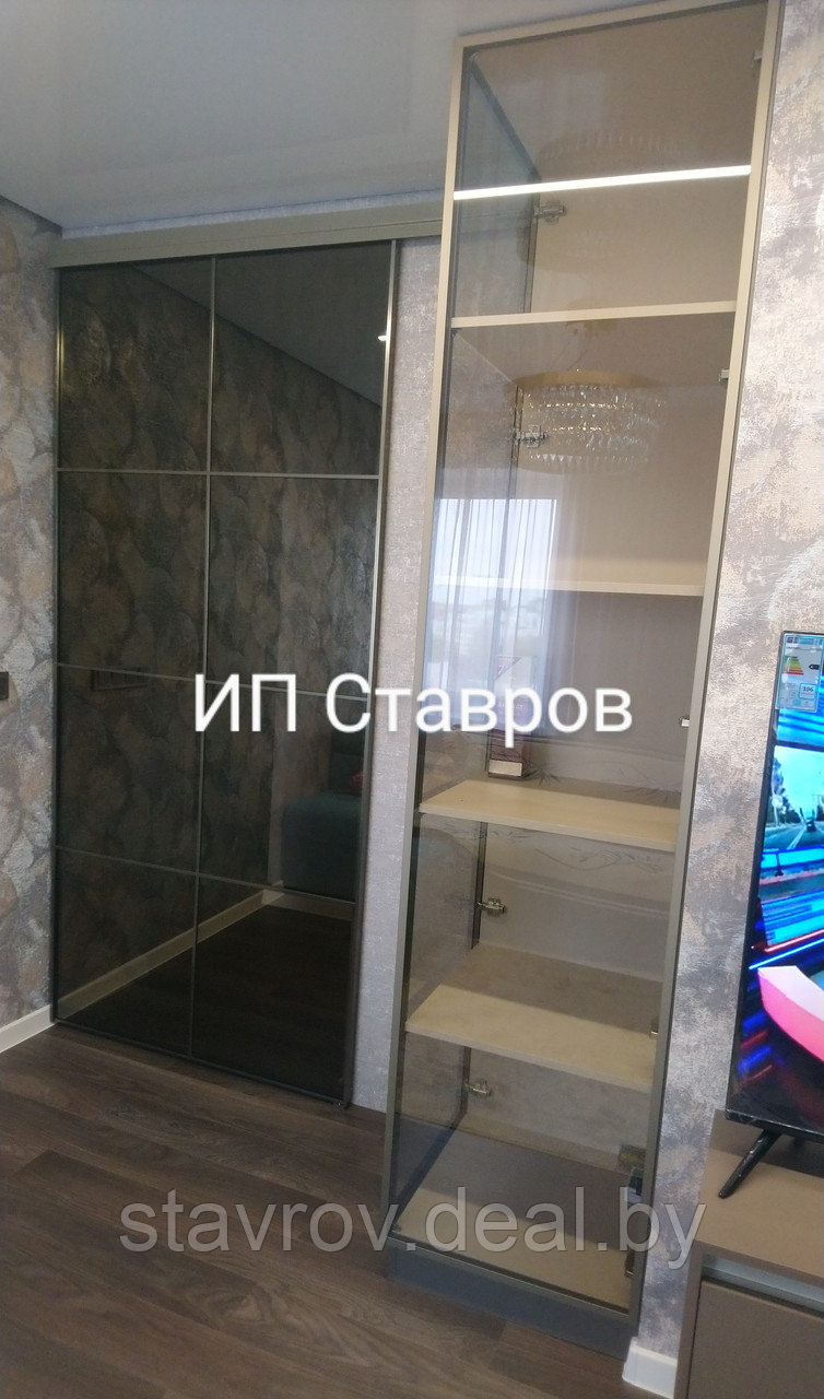 Перегородка из стекла бронза