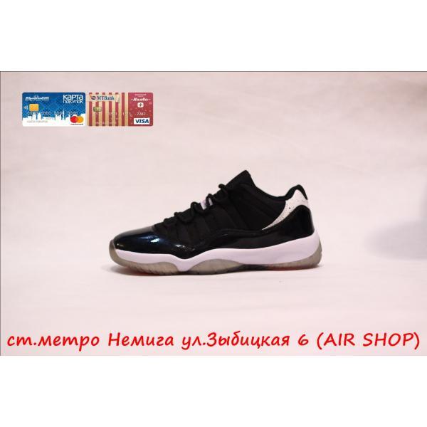 Nike Air Jordan 11 low black/white, фото 1