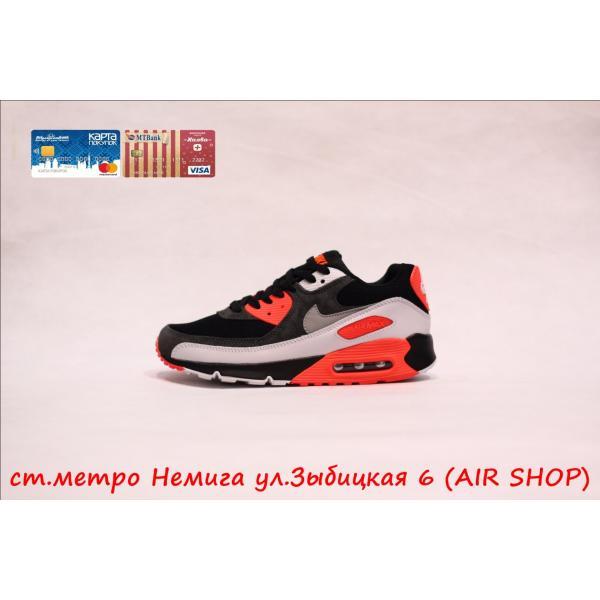 Nike Air Max 90 Grey/Red/Bl Winter, фото 1