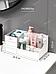 Органайзер для хранения косметики духов в ванной большой Пластмассовая настольная подставка белая, фото 9