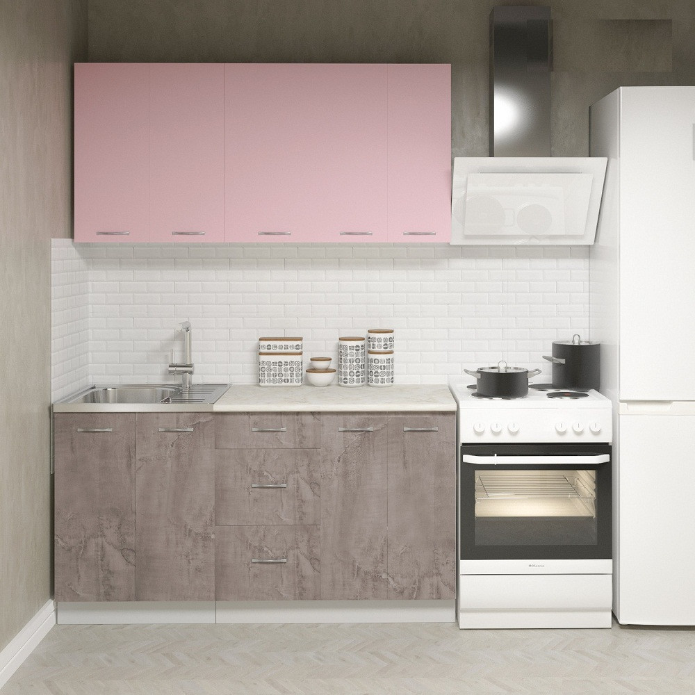 Кухня Лира 1.5м (оникс/розовый) - фото 2 - id-p190251902