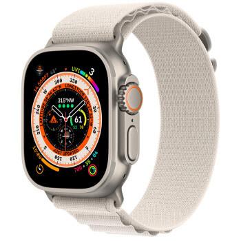 Apple Apple Watch Ultra GPS + Cellular 49мм Titanium Case with Starlight Alpine Loop (размер S) MQF03 - фото 1 - id-p190288653