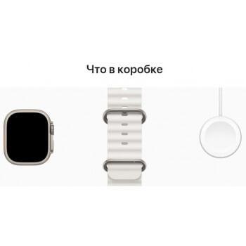 Apple Apple Watch Ultra GPS + Cellular 49мм Titanium Case with White Ocean Band MQE93 - фото 2 - id-p190288657