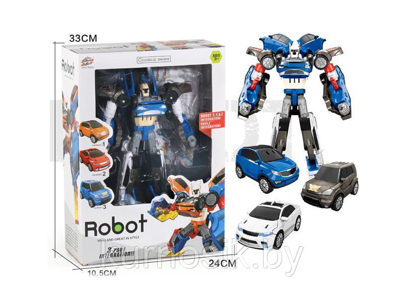 Робот-трансформер ZIYU TOYS из 3 машинок L015-49A - фото 1 - id-p190300060