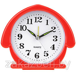 Часы-будильник "Домик" 12,5х11х4,5см, циферблат белый, пластм. цвета микс (Китай)
