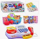 Детская игровая касса арт. LS820A, игрушечный кассовый аппарат супермаркет с продуктами Сканер, микрофон, весы, фото 7