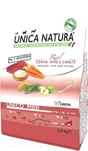 Корм для собак Unica Natura Mini олень, рис, морковь