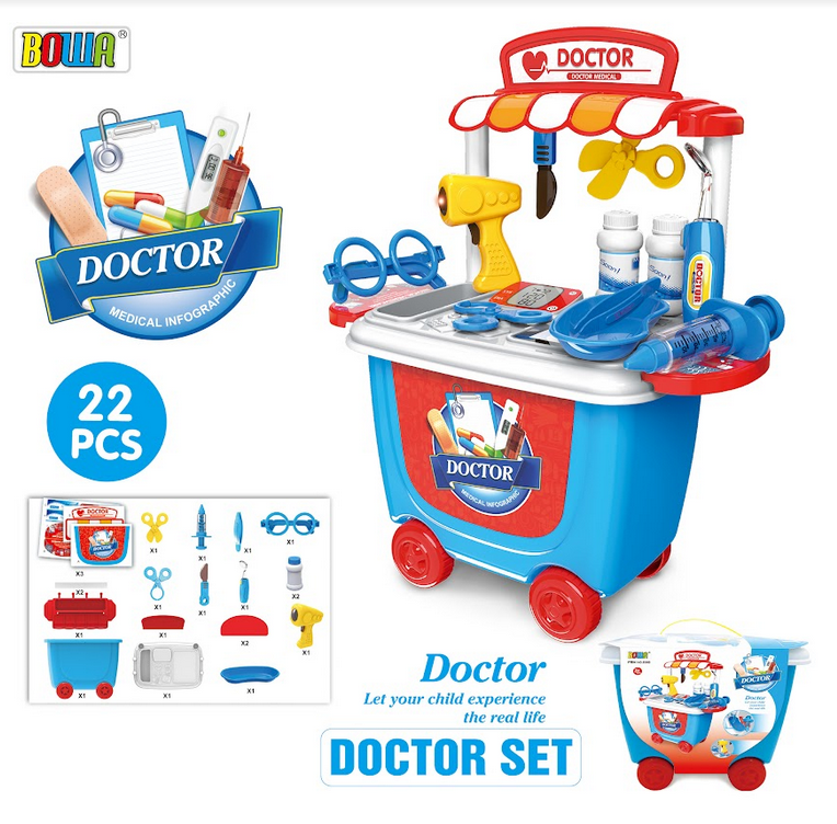 Детский игровой набор доктора со светом , 22 предмета, арт. 8358 - фото 1 - id-p119220114