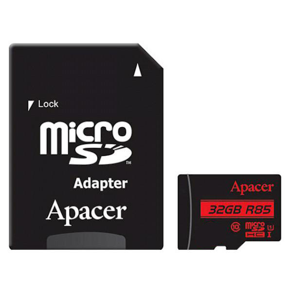 Карта памяти SDHC-micro 32Gb Apacer AP32GMCSH10U5-R, класс 10, SD-адаптер 556229