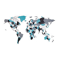 Карта мира Смоуки Дримс. Деревянный пазл EWA на стену Medium