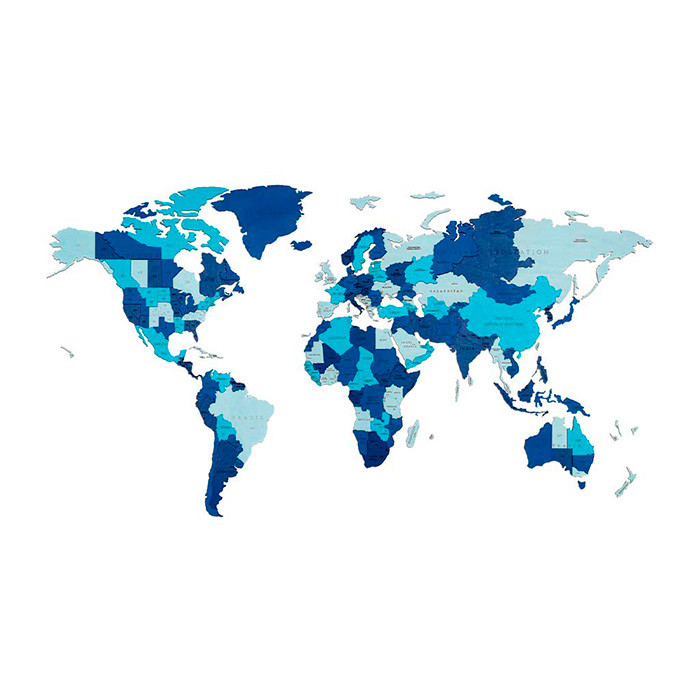 Карта мира Блю Фэнтези. Деревянный пазл EWA на стену Small - фото 1 - id-p190321320