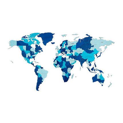 Карта мира Блю Фэнтези. Деревянный пазл EWA на стену Medium, фото 2