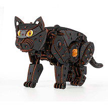 Черный кот. Деревянный пазл 3D - конструктор EWA, фото 2