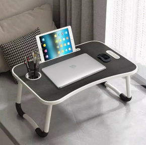 Складной стол (столешница) трансформер для ноутбука / планшета с подстаканником Folding Table, 59х40 см - фото 1 - id-p145111324