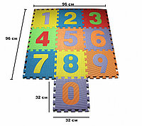 Развивающий коврик - пазл мозаика мягкий сборный, цифры от 0 до 9, 10 элементов,32х32х1см