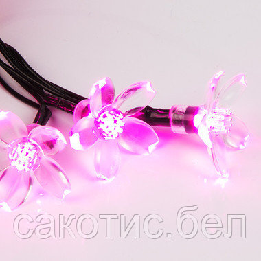 Гирлянда светодиодная "Цветы Сакуры" 50 LED РОЗОВЫЕ 7 метров с контроллером - фото 2 - id-p190338267